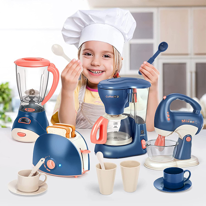 Kids Outdoor Kitchen Set - Mini-Haushaltsgeräte, Küchenspielzeug, Rollenspielset mit Kaffeemaschine, Mixer,