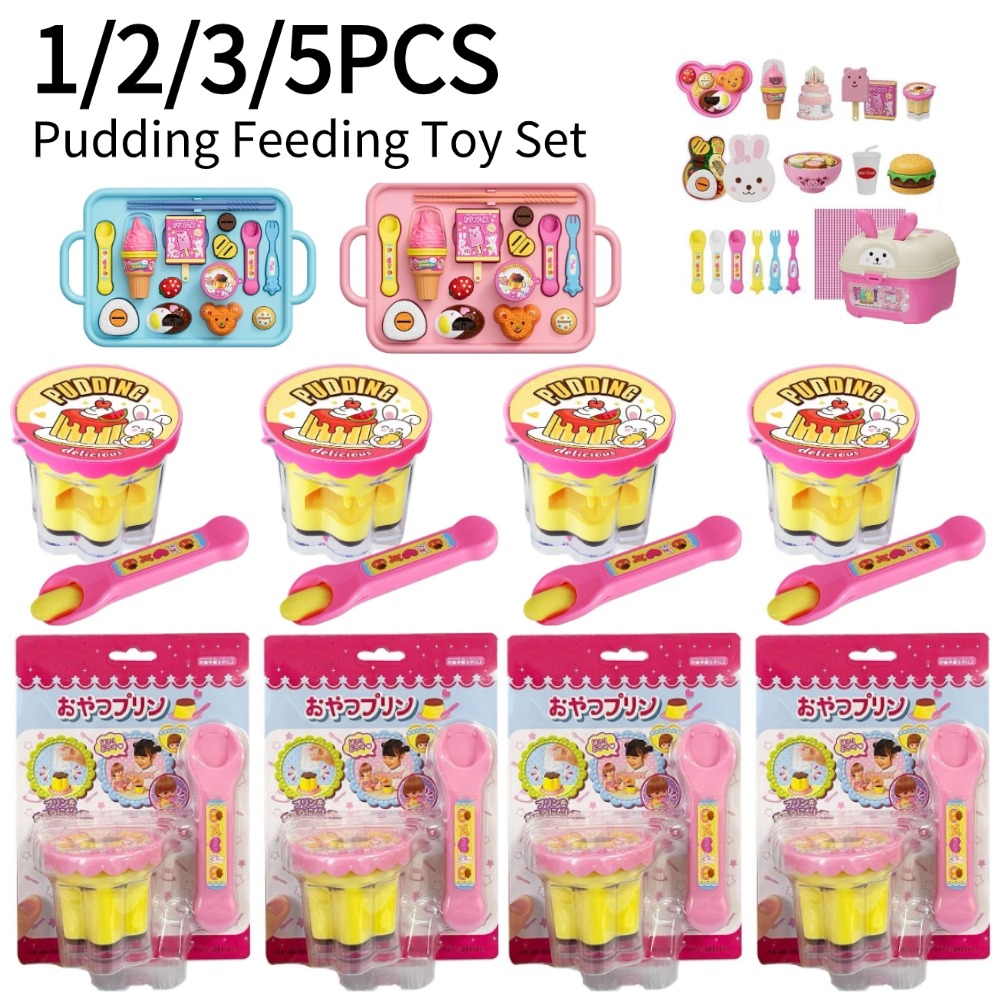 Kids Outdoor Kitchen Set - Rollenspiel-Pudding-Fütterungsspielzeug-Set mit magischem Löffel, Simulation von