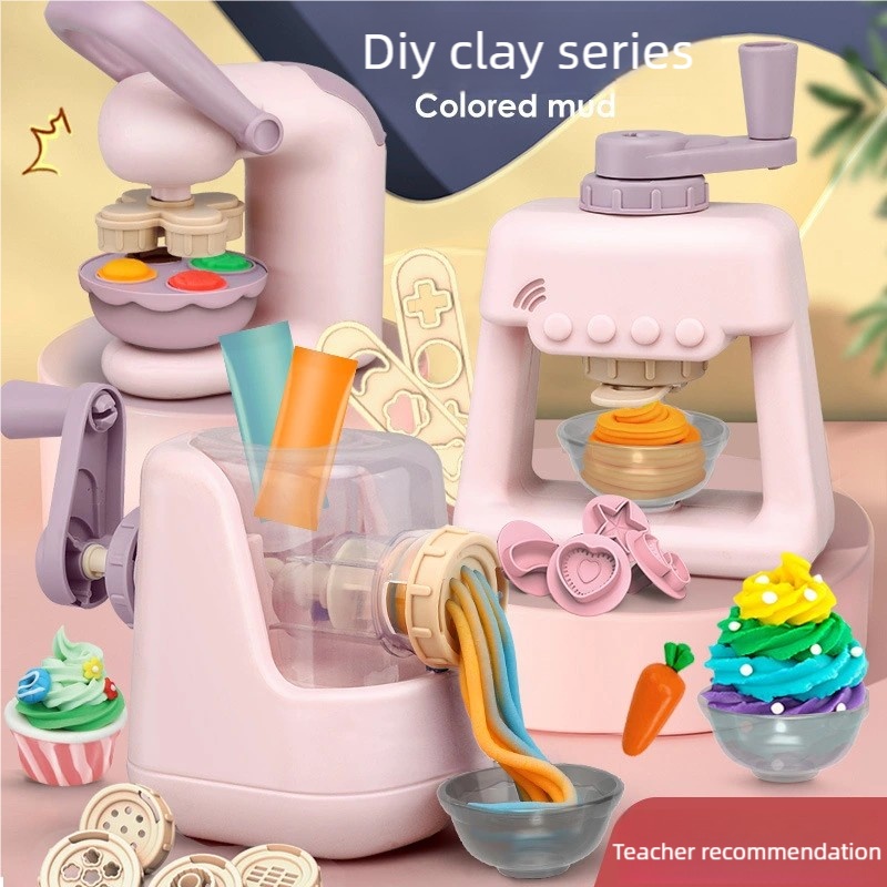 Kids Outdoor Kitchen Set - Kleinkinder DIY Ton-Bastelset, Nudel-Eiscreme-Maschine mit 28