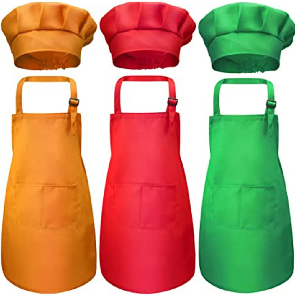 Kids Outdoor Kitchen Set - Kinder-Kochschürze mit Vordertasche, Latzschürze für Jungen