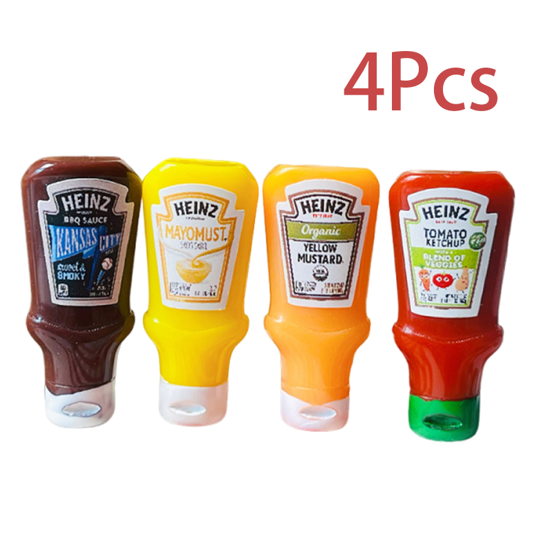 Kids Outdoor Kitchen Set - 4Pcs Puppenhaus Miniatur Erdbeere Sauce Marmelade