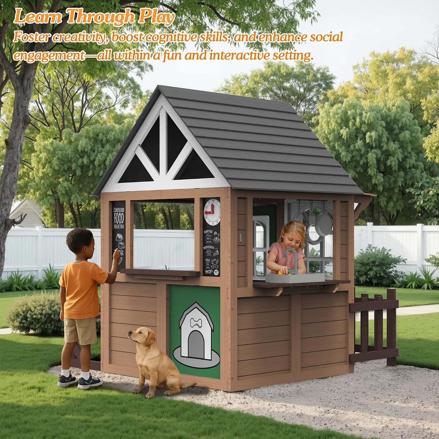 Seizeen Outdoor-Spielhaus für  – Kids Outdoor Wooden Playhouse Bewertung und Preis