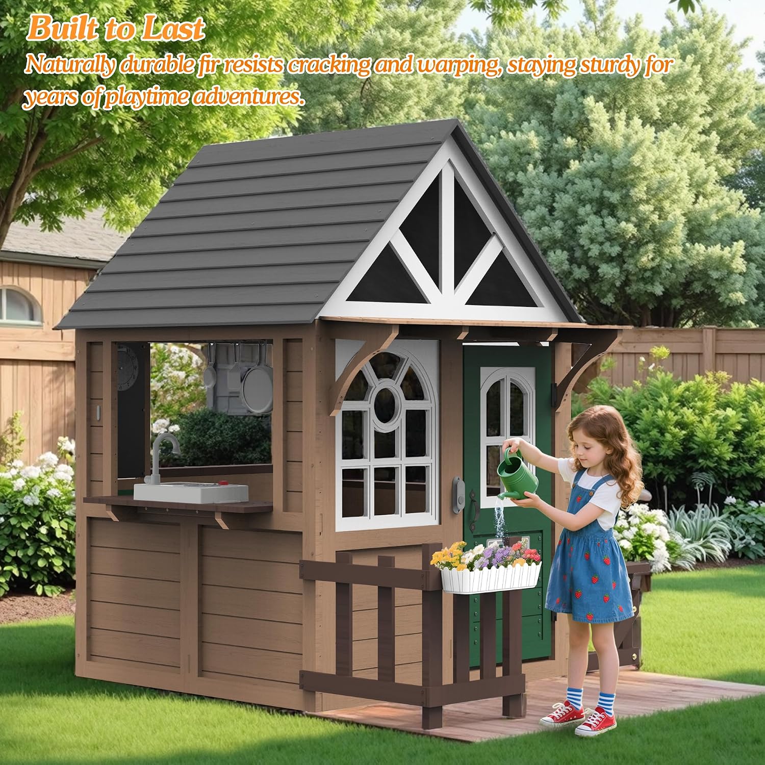Seizeen Outdoor-Spielhaus für  – Kids Outdoor Wooden Playhouse Bewertung und Preis