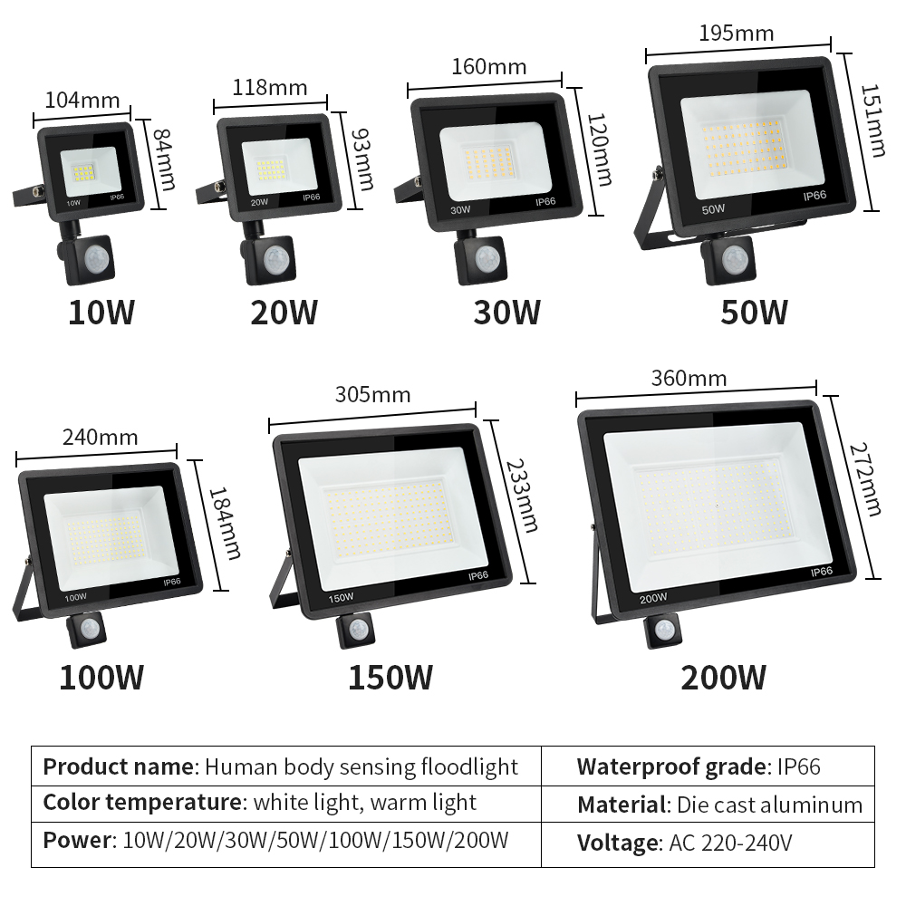 200 W LED-Flutlicht mit PIR-Be – Balance Beam Outdoor Bewertung und Preis