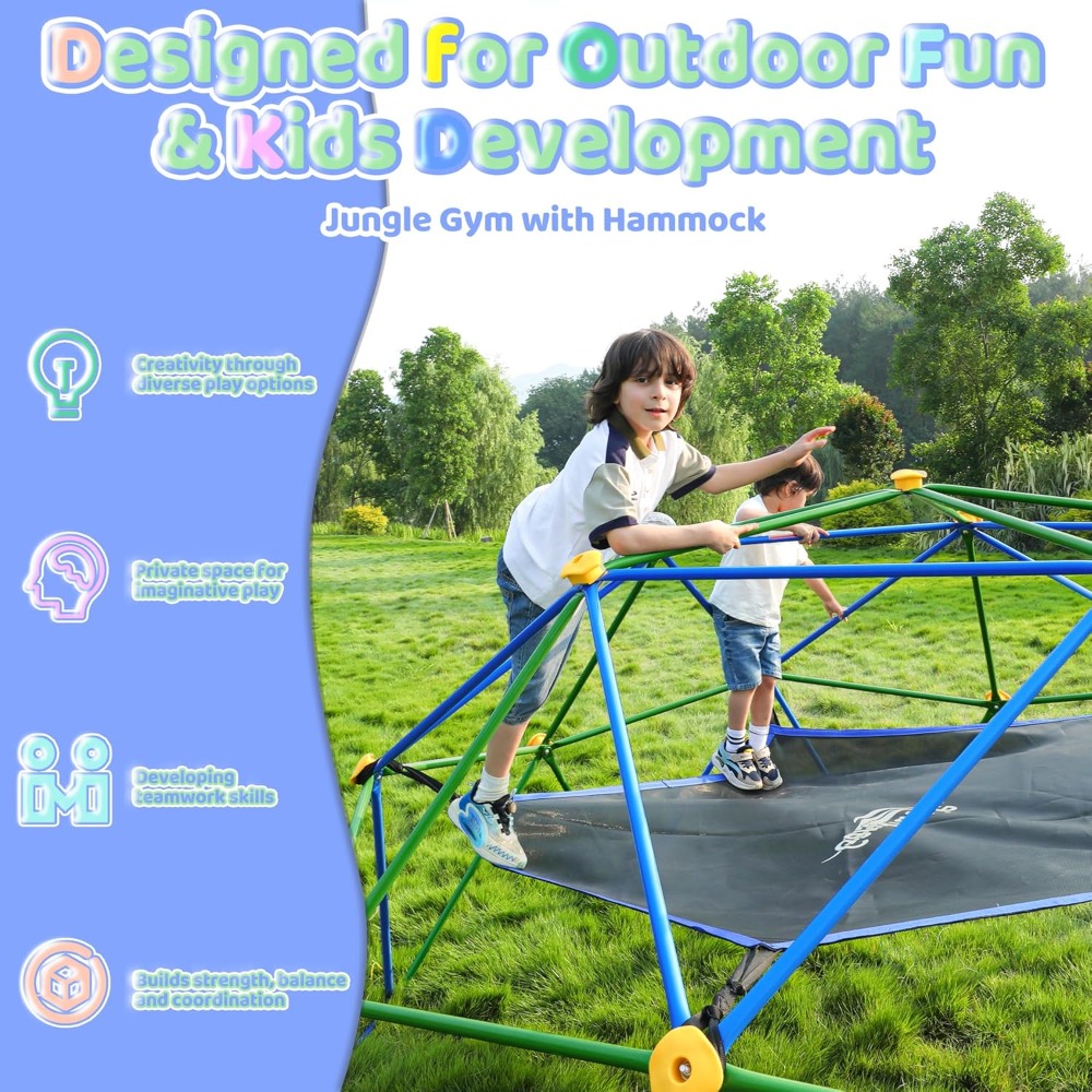 Geometrischer Outdoor-Kletterd – Kids Outdoor Dome Climber Bewertung und Preis