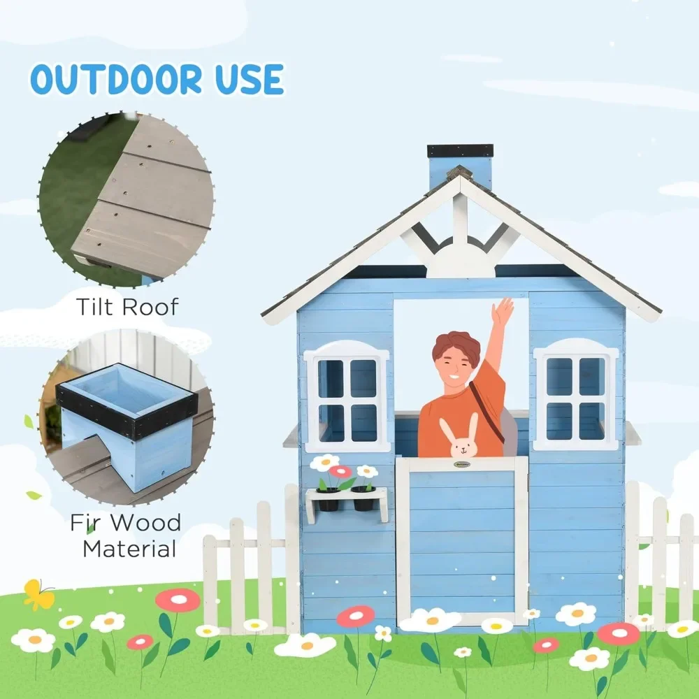 Spielhaus für Kinder, Outdoor- – Kids Outdoor Wooden Playhouse Bewertung und Preis