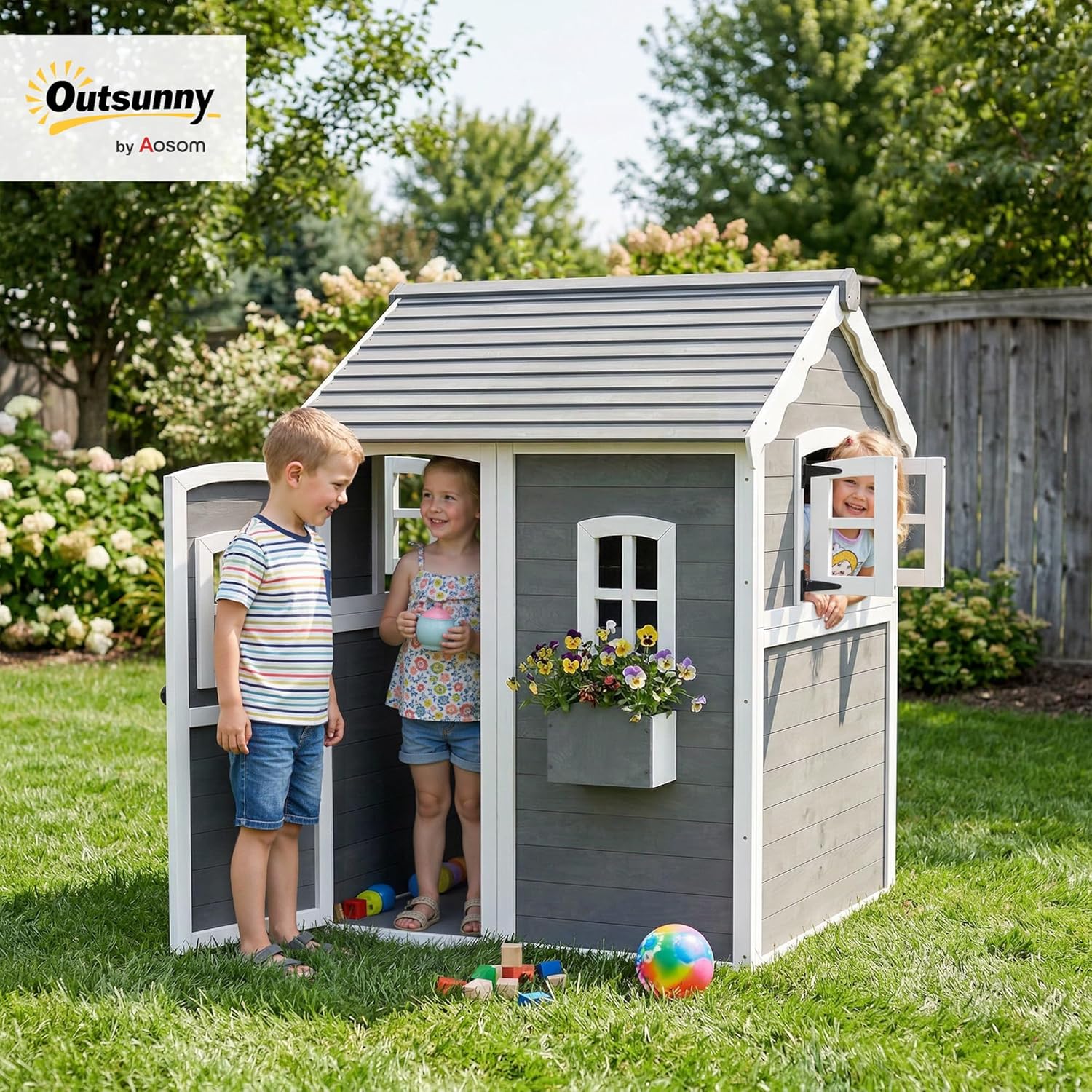 # Holz-Spielhaus für Draußen m – Kids Outdoor Wooden Playhouse Bewertung und Preis