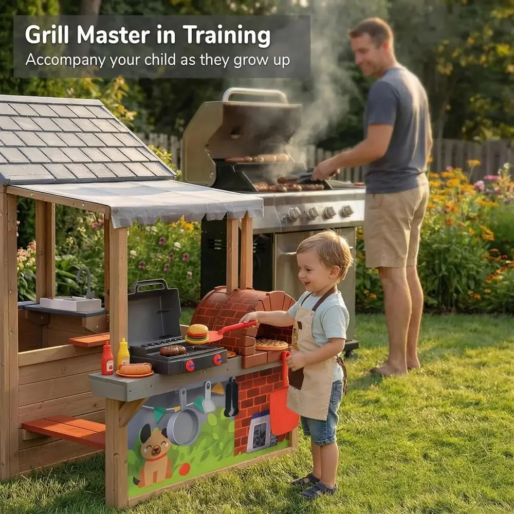 Kinder-Holzspielhaus für drauß – Kids Outdoor Wooden Playhouse Bewertung und Preis