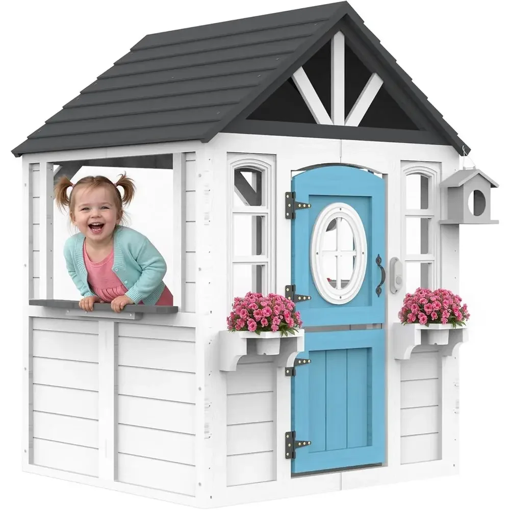 YOE Holz-Spielhaus für Kinder  – Kids Outdoor House With Kitchen Bewertung und Preis
