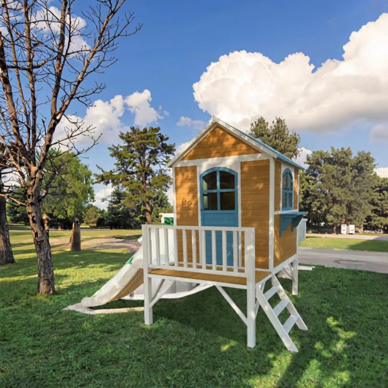 Modernes Zweistöckiges Kinder- – Kids Outdoor Wooden Playhouse Bewertung und Preis