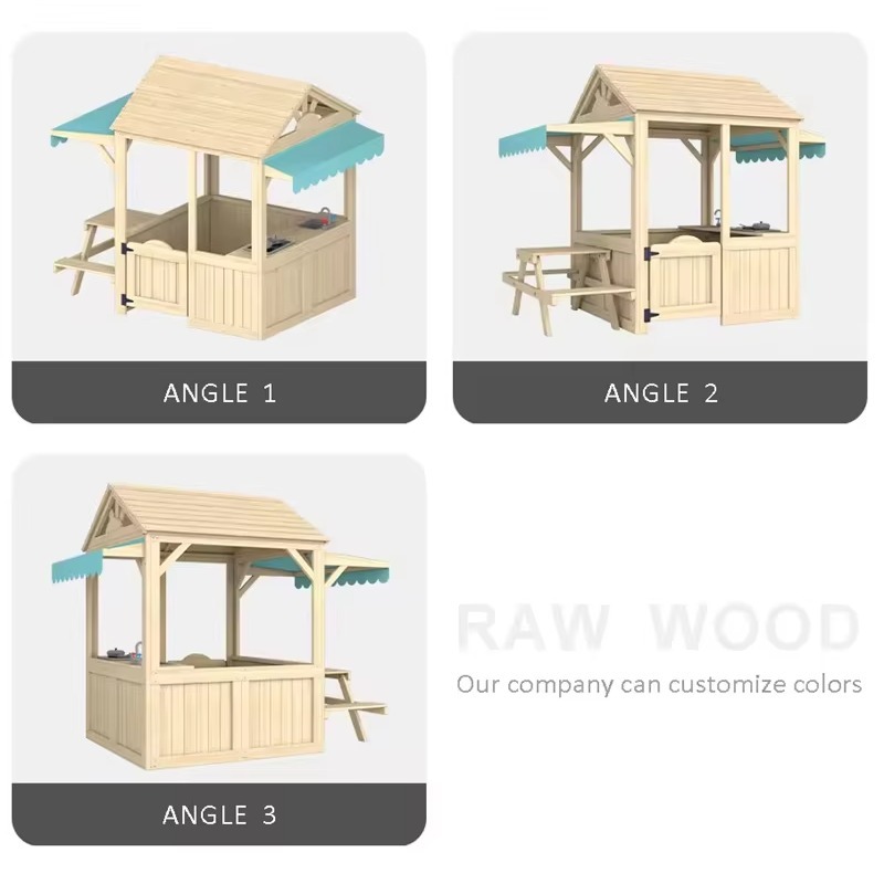 Holz-Spielhaus für Kinder mit  – Kids Outdoor House With Kitchen Bewertung und Preis