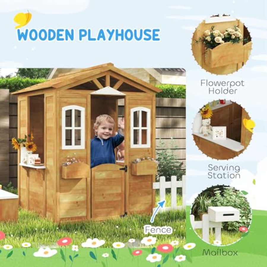 Outdoor-Spielhaus für Kinder i – Kids Outdoor Wooden Playhouse Bewertung und Preis