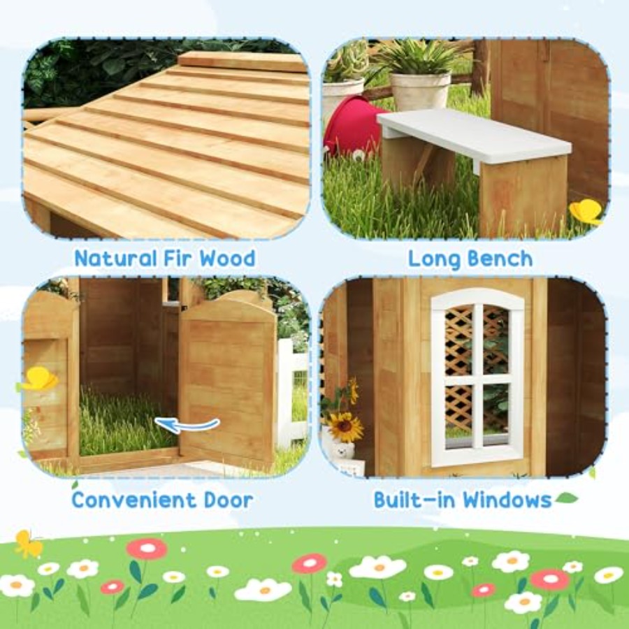 Outdoor-Spielhaus für Kinder i – Kids Outdoor Wooden Playhouse Bewertung und Preis